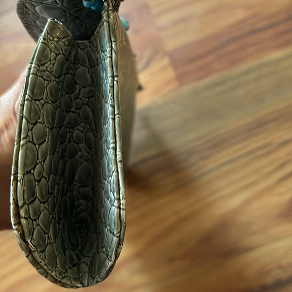 Crock Patent Leather Gem stone hand made clutch lined w/pocket - Picture 8 of 9